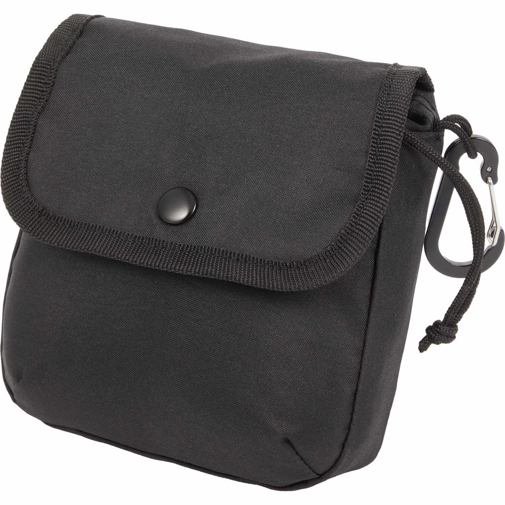 Mini Snap Pouch Bag Charm with Carabiner Full Color - Black - Left Angle