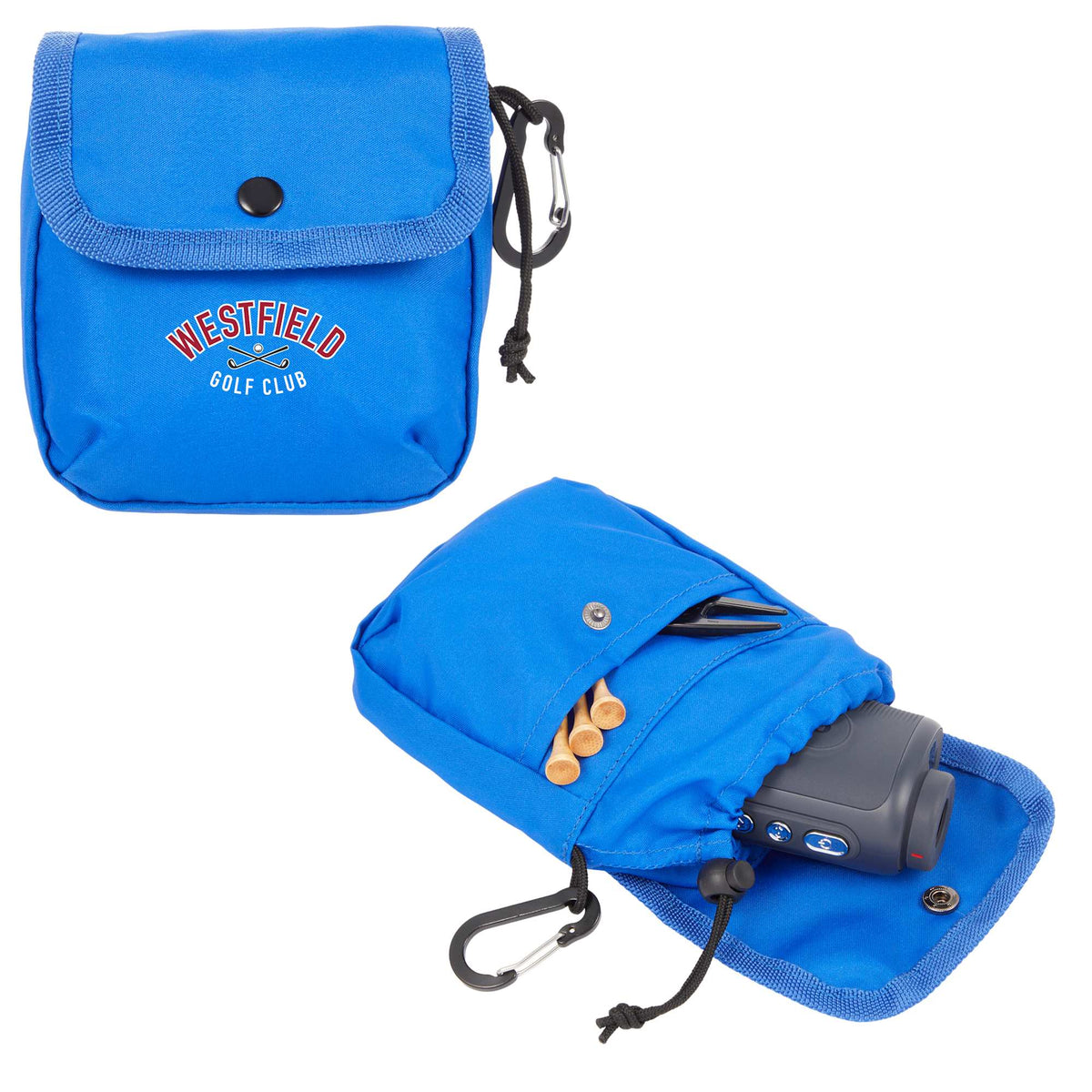 Mini Snap Pouch Bag Charm with Carabiner Full Color - Royal - Front
