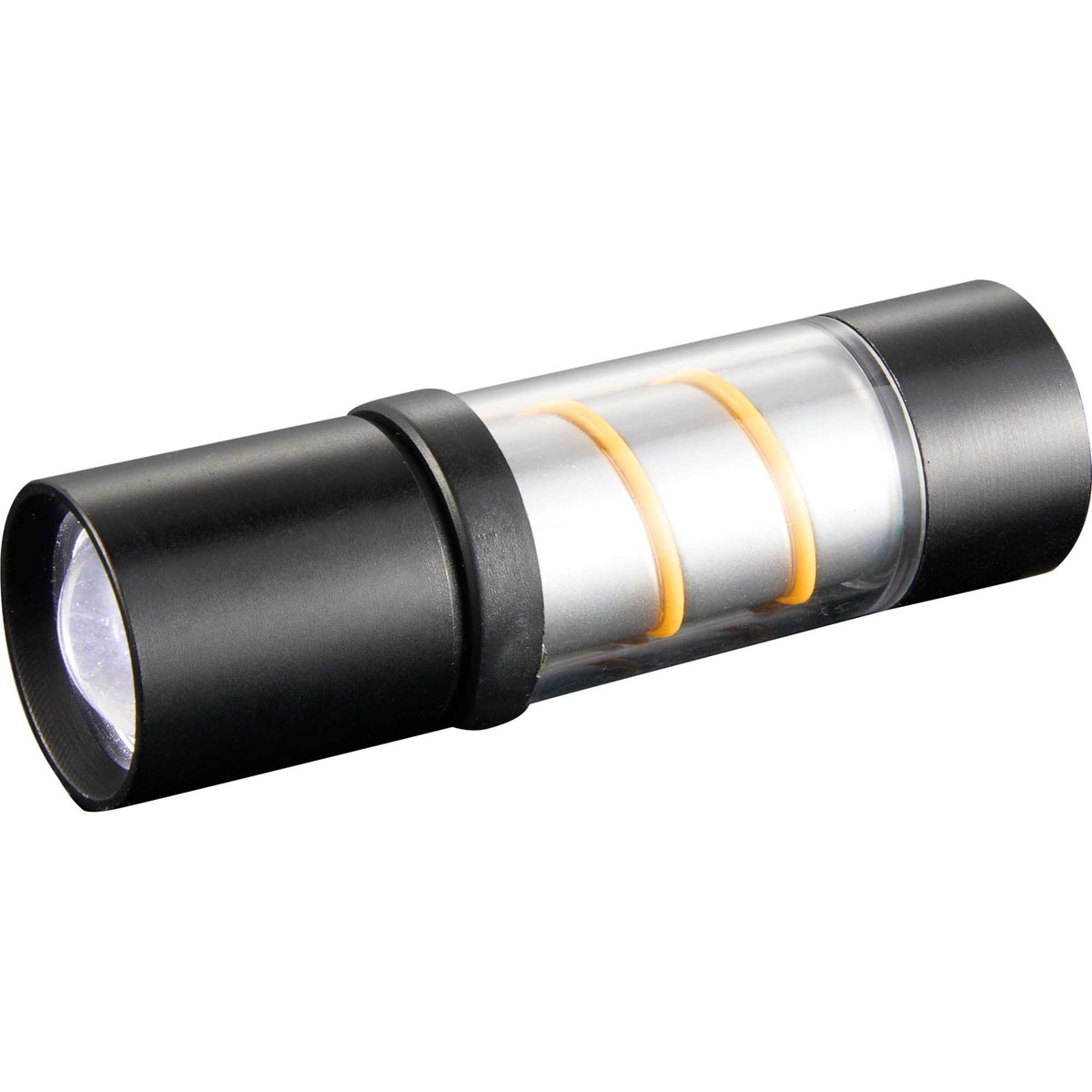 Mini Spiral Filament Lantern Flashlight, 100 Lumens - Black - Left Angle Front Light