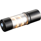 Mini Spiral Filament Lantern Flashlight, 100 Lumens Laser Engraving - Black - Back Midlight