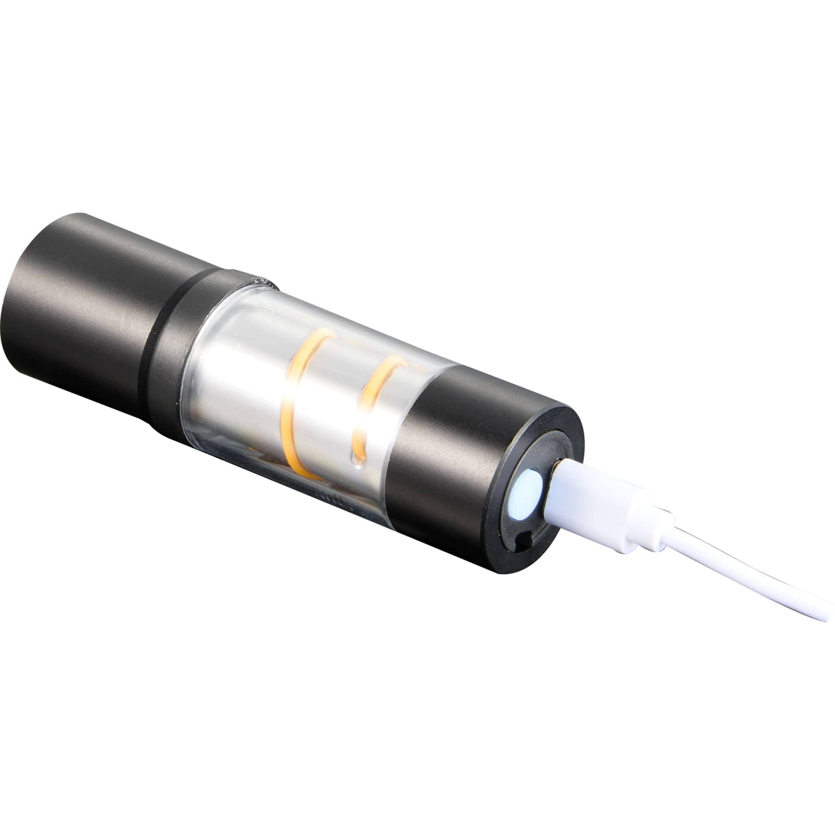 Mini Spiral Filament Lantern Flashlight, 100 Lumens Laser Engraving - Black - Charging