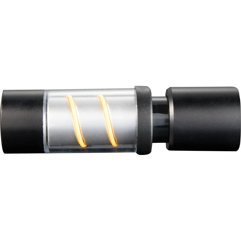 Mini Spiral Filament Lantern Flashlight, 100 Lumens Laser Engraving - Black - Front Open