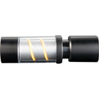Mini Spiral Filament Lantern Flashlight, 100 Lumens Laser Engraving - Black - Front Open