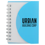 Mini Spiral Notebook with Clear Recycled Cover, 3.4 x 4.5 Inches - Translucent Blue - Front