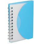 Mini Spiral Notebook with Clear Recycled Cover, 3.4 x 4.5 Inches - Translucent Blue - Right Angle 2