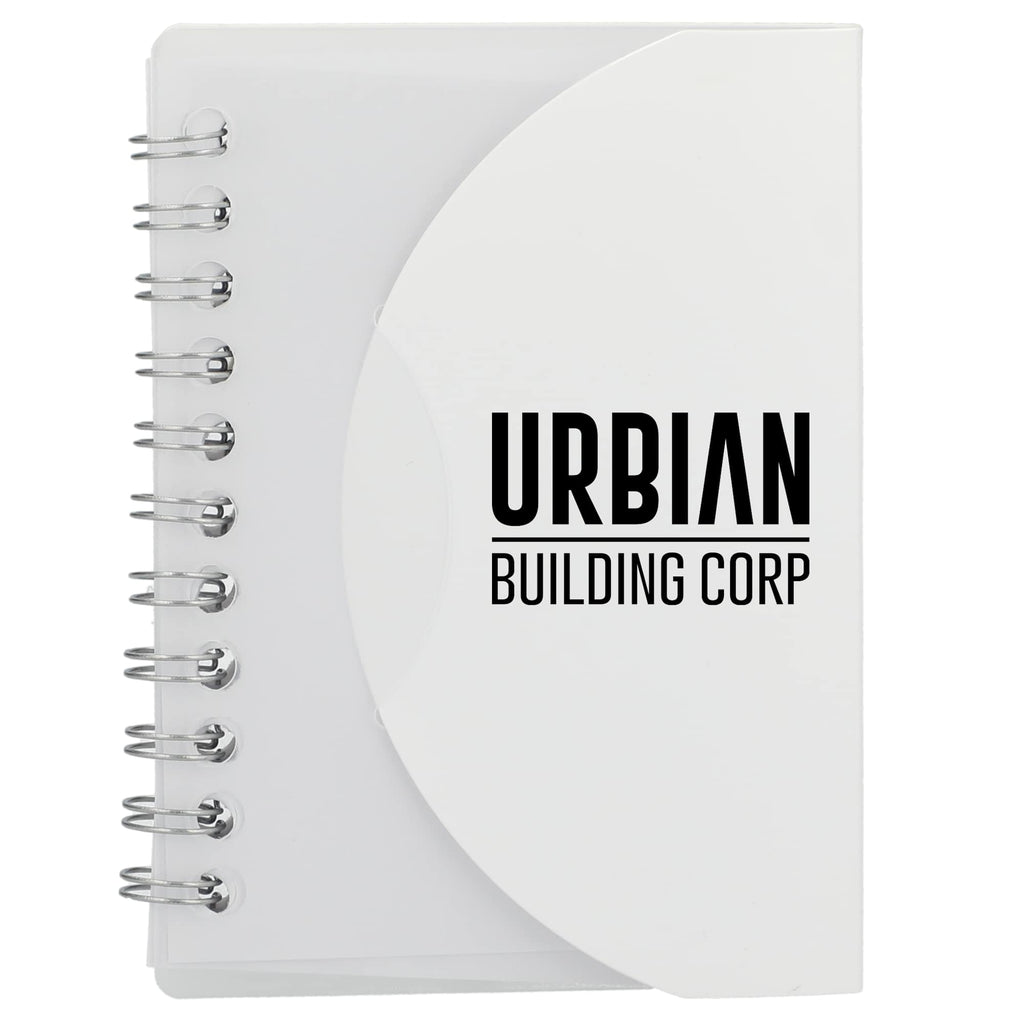 Mini Spiral Notebook with Clear Recycled Cover, 3.4 x 4.5 Inches - White - Front
