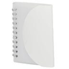 Mini Spiral Notebook with Clear Recycled Cover, 3.4 x 4.5 Inches - White - Left Angle 2
