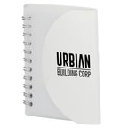 Mini Spiral Notebook with Clear Recycled Cover, 3.4 x 4.5 Inches - White - Left Angle