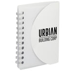 Mini Spiral Notebook with Clear Recycled Cover, 3.4 x 4.5 Inches - White - Right Angle
