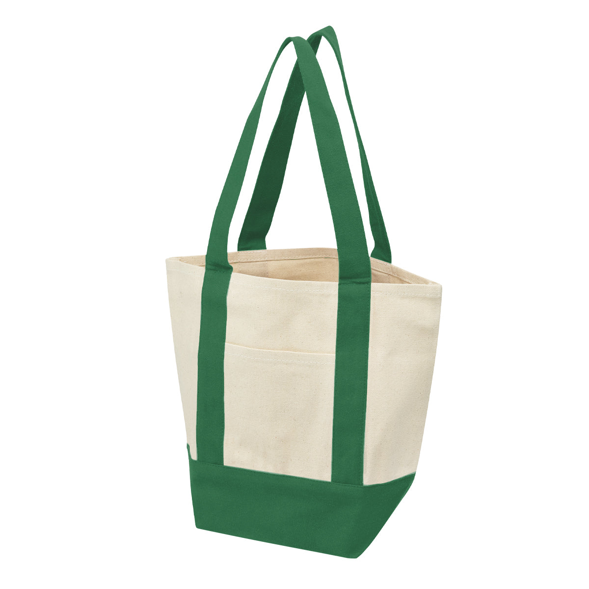 Mini Starboard Recycled Cotton Canvas Tote Bag, 10 oz - Forest Green - Angle
