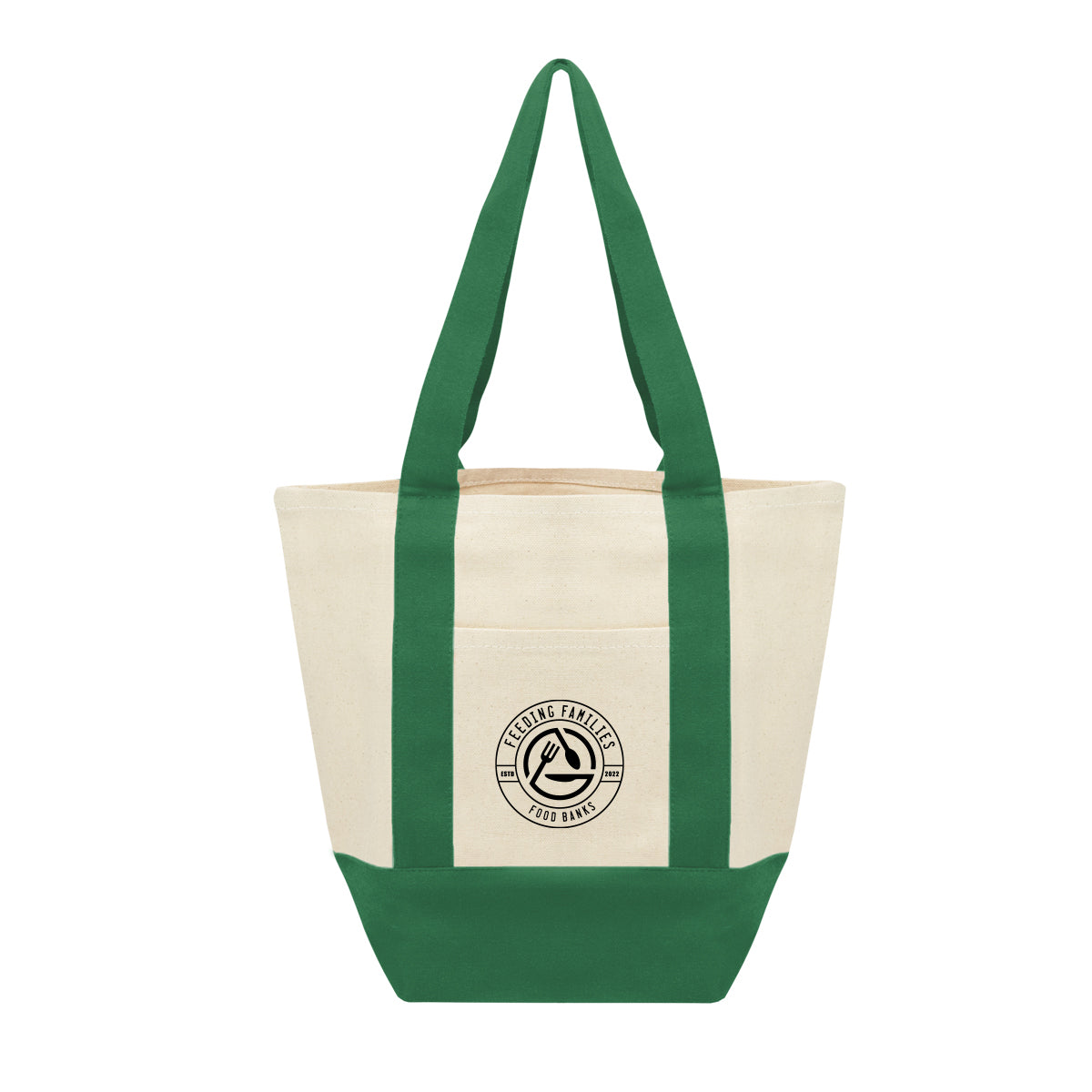Mini Starboard Recycled Cotton Canvas Tote Bag, 10 oz - Forest Green - Silk Screen
