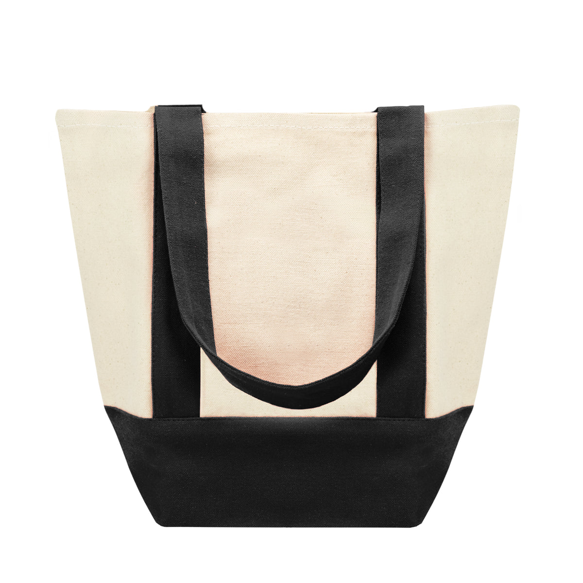 Mini Starboard Recycled Cotton Canvas Tote Bag, 10 oz - Natural with Black - Back