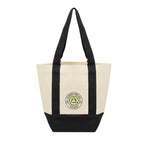 Mini Starboard Recycled Cotton Canvas Tote Bag, 10 oz - Natural with Black - Colorbrite