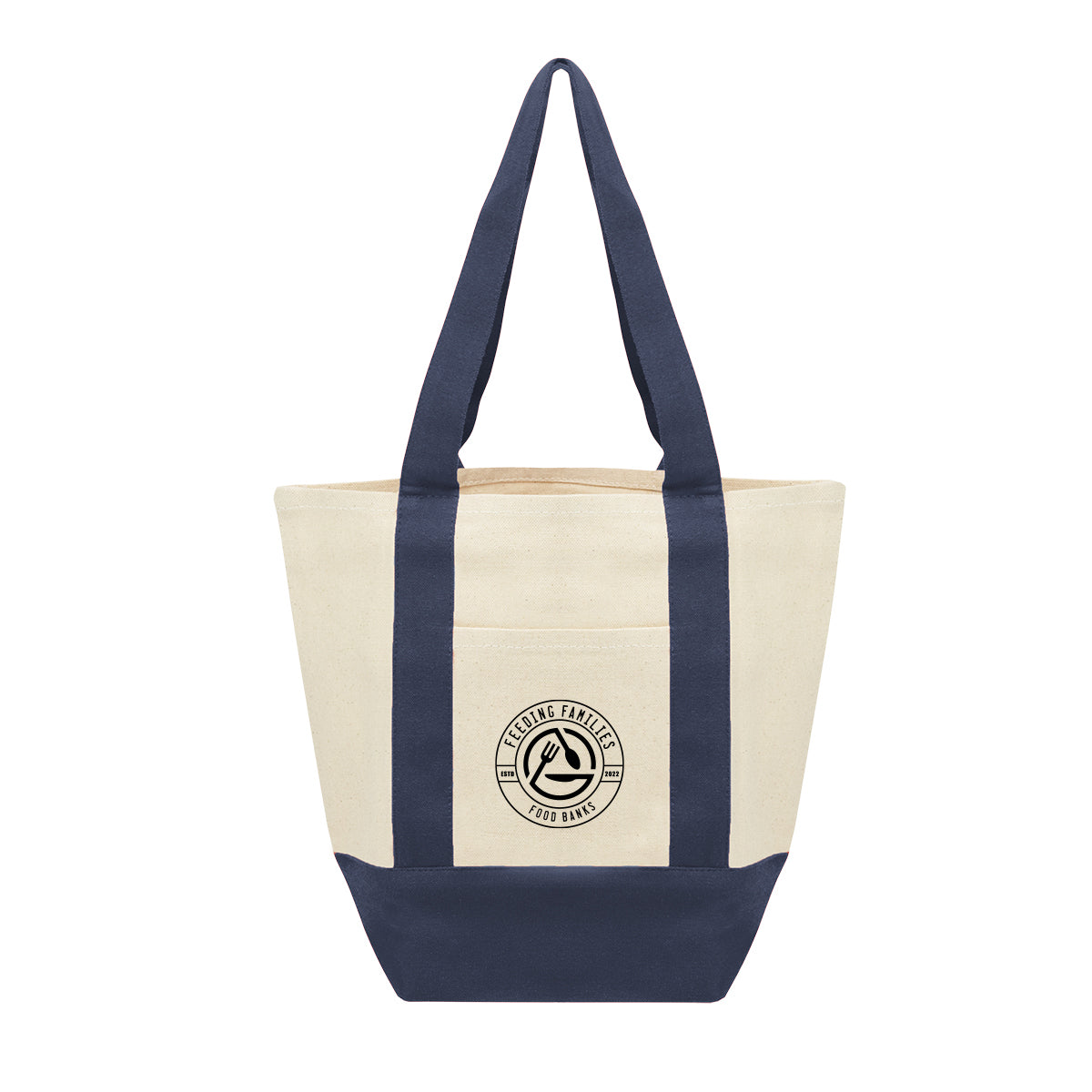 Mini Starboard Recycled Cotton Canvas Tote Bag, 10 oz - Navy - Silk Screen