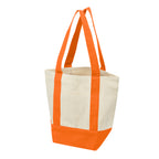 Mini Starboard Recycled Cotton Canvas Tote Bag, 10 oz - Orange - Angle