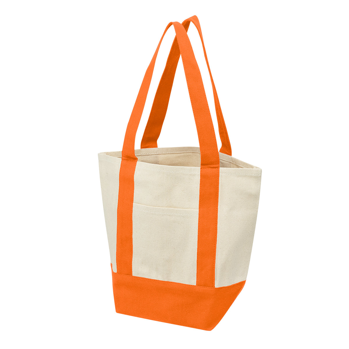 Mini Starboard Recycled Cotton Canvas Tote Bag, 10 oz - Orange - Angle