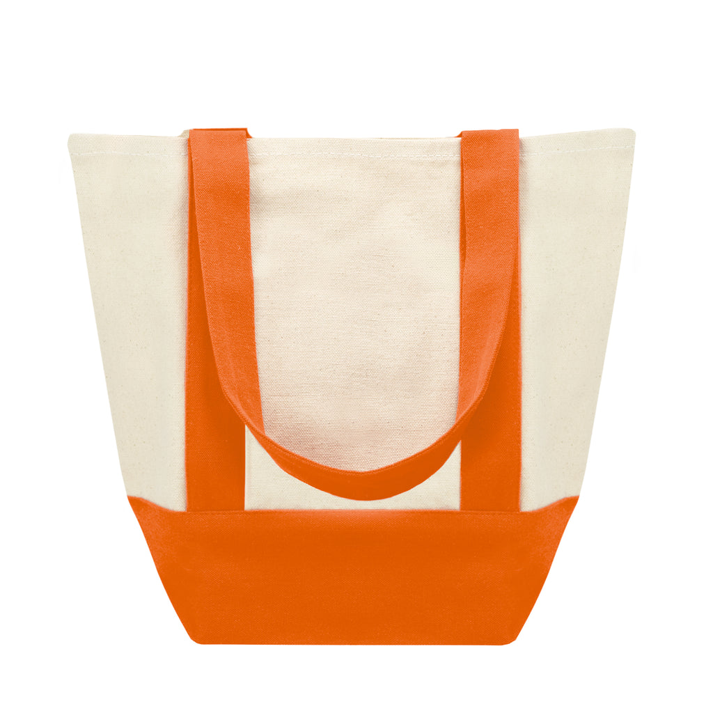Mini Starboard Recycled Cotton Canvas Tote Bag, 10 oz - Orange - Back