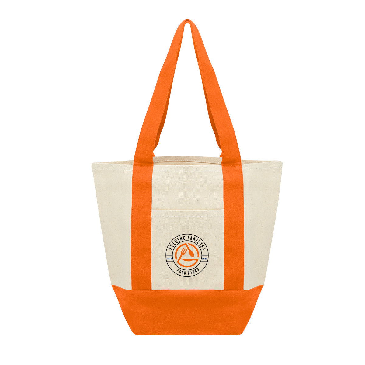 Mini Starboard Recycled Cotton Canvas Tote Bag, 10 oz - Orange - Colorbrite