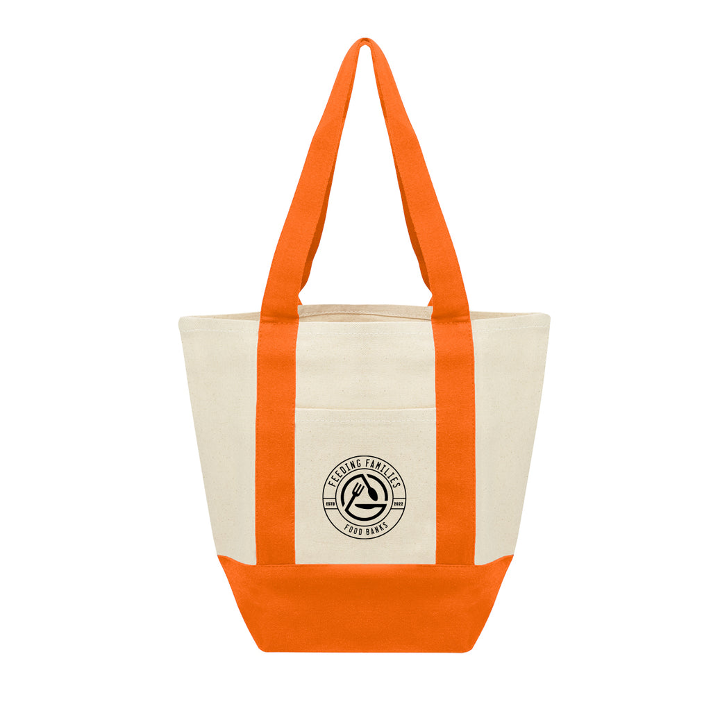 Mini Starboard Recycled Cotton Canvas Tote Bag, 10 oz - Orange - Silk Screen