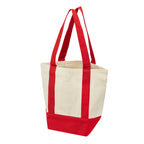 Mini Starboard Recycled Cotton Canvas Tote Bag, 10 oz - Red - Angle