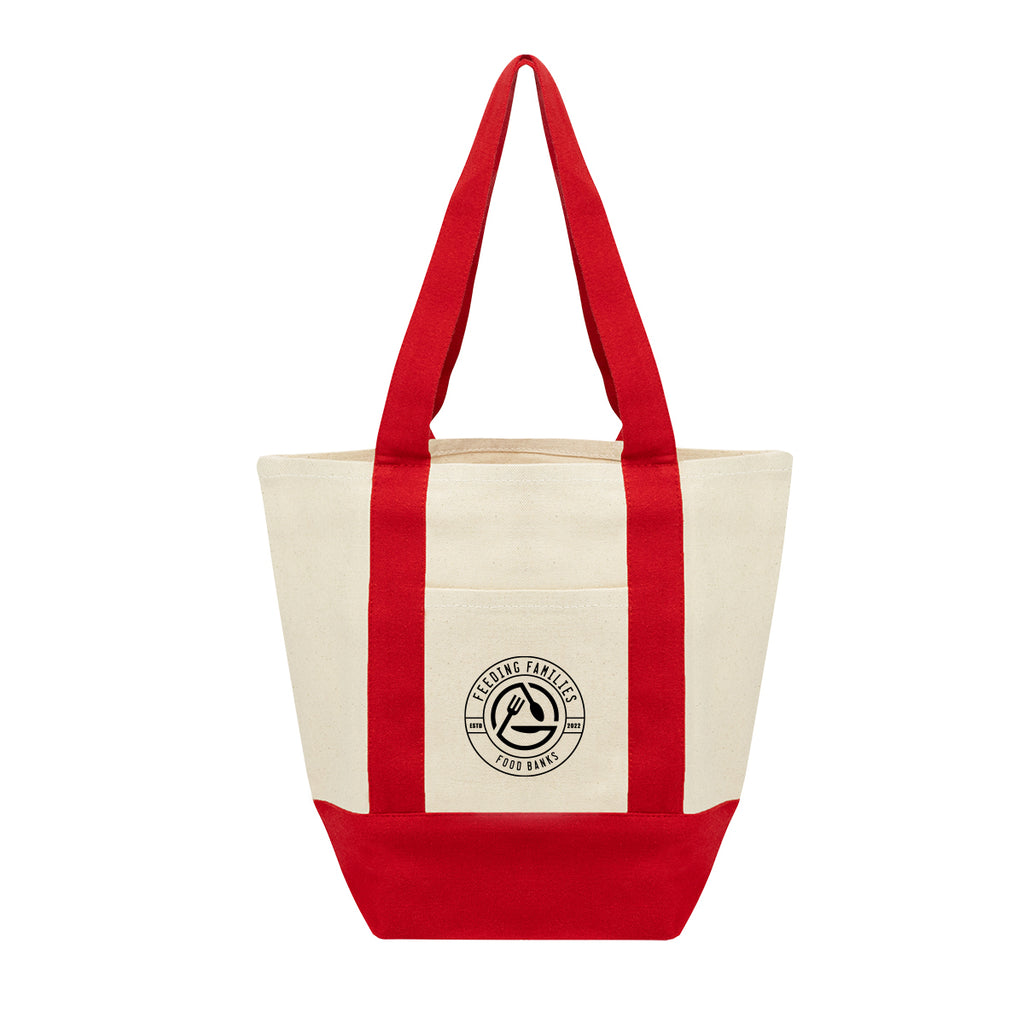 Mini Starboard Recycled Cotton Canvas Tote Bag, 10 oz - Red - Silk Screen