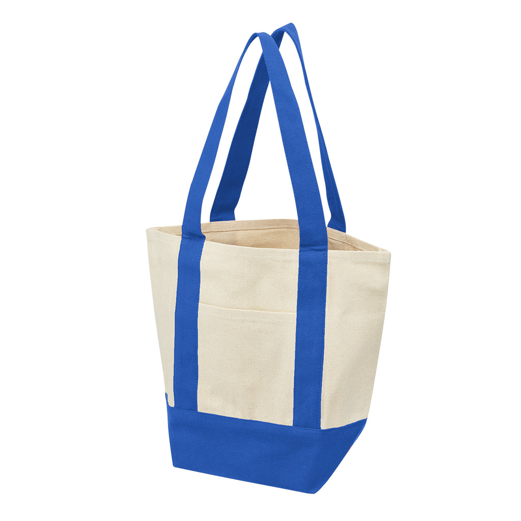Mini Starboard Recycled Cotton Canvas Tote Bag, 10 oz - Royal Blue - Angle
