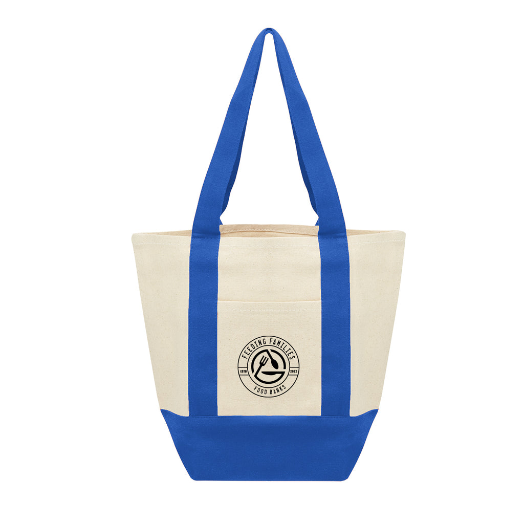 Mini Starboard Recycled Cotton Canvas Tote Bag, 10 oz - Royal Blue - Silk Screen