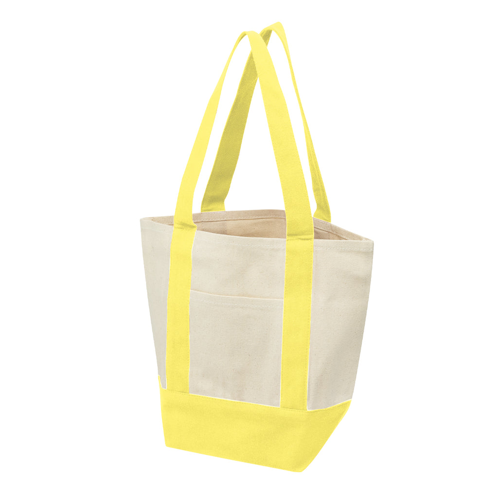 Mini Starboard Recycled Cotton Canvas Tote Bag, 10 oz - Yellow - Angle
