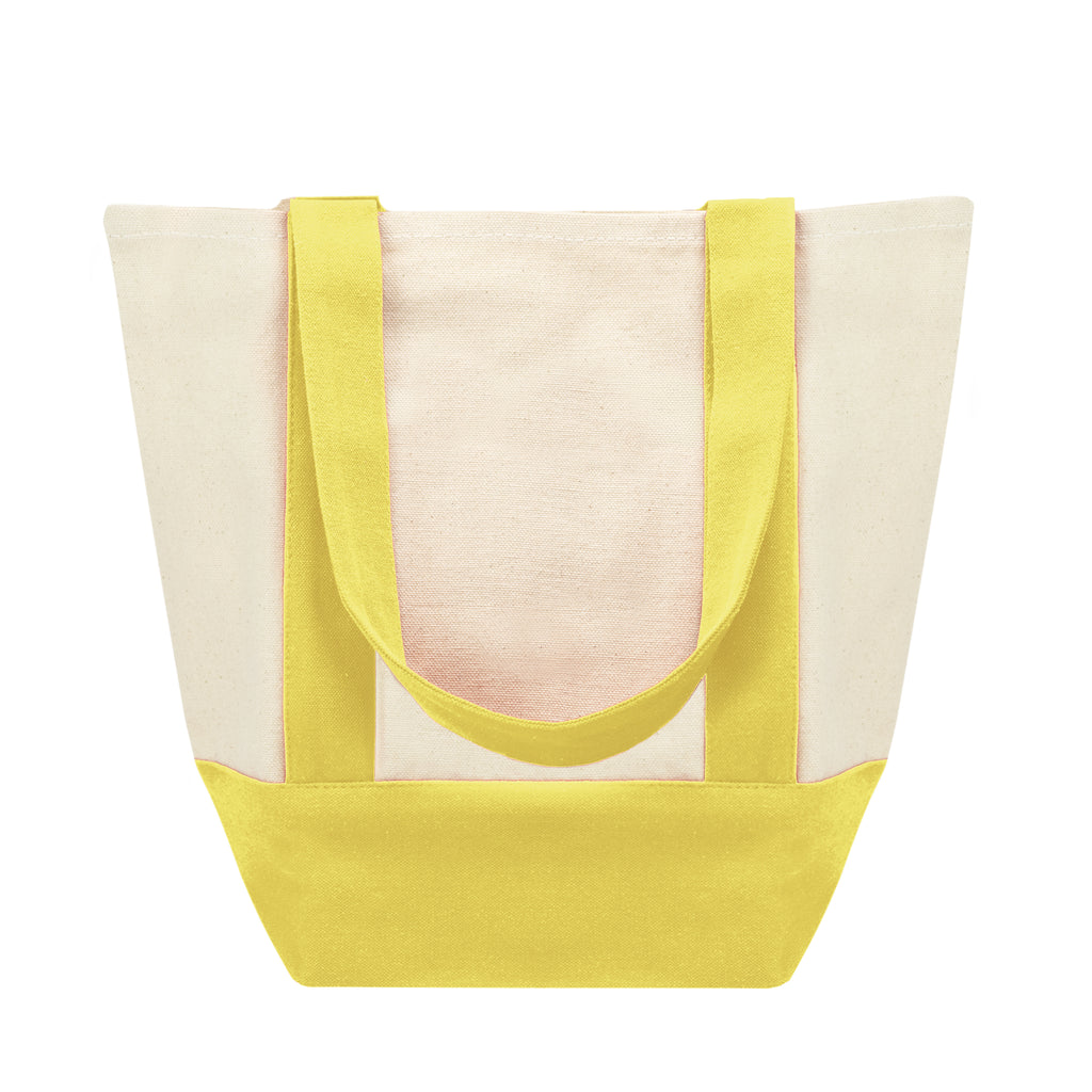 Mini Starboard Recycled Cotton Canvas Tote Bag, 10 oz - Yellow - Back