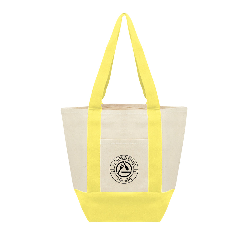 Mini Starboard Recycled Cotton Canvas Tote Bag, 10 oz - Yellow - Silk Screen