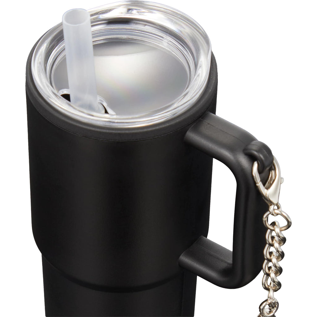 Mini Straw Tumbler Keychain, 4 oz - Black - Detail