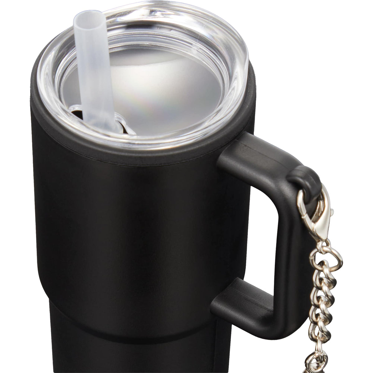 Mini Straw Tumbler Keychain, 4 oz - Black - Detail