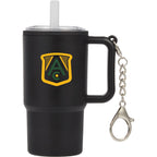 Mini Straw Tumbler Keychain, 4 oz - Black - Front