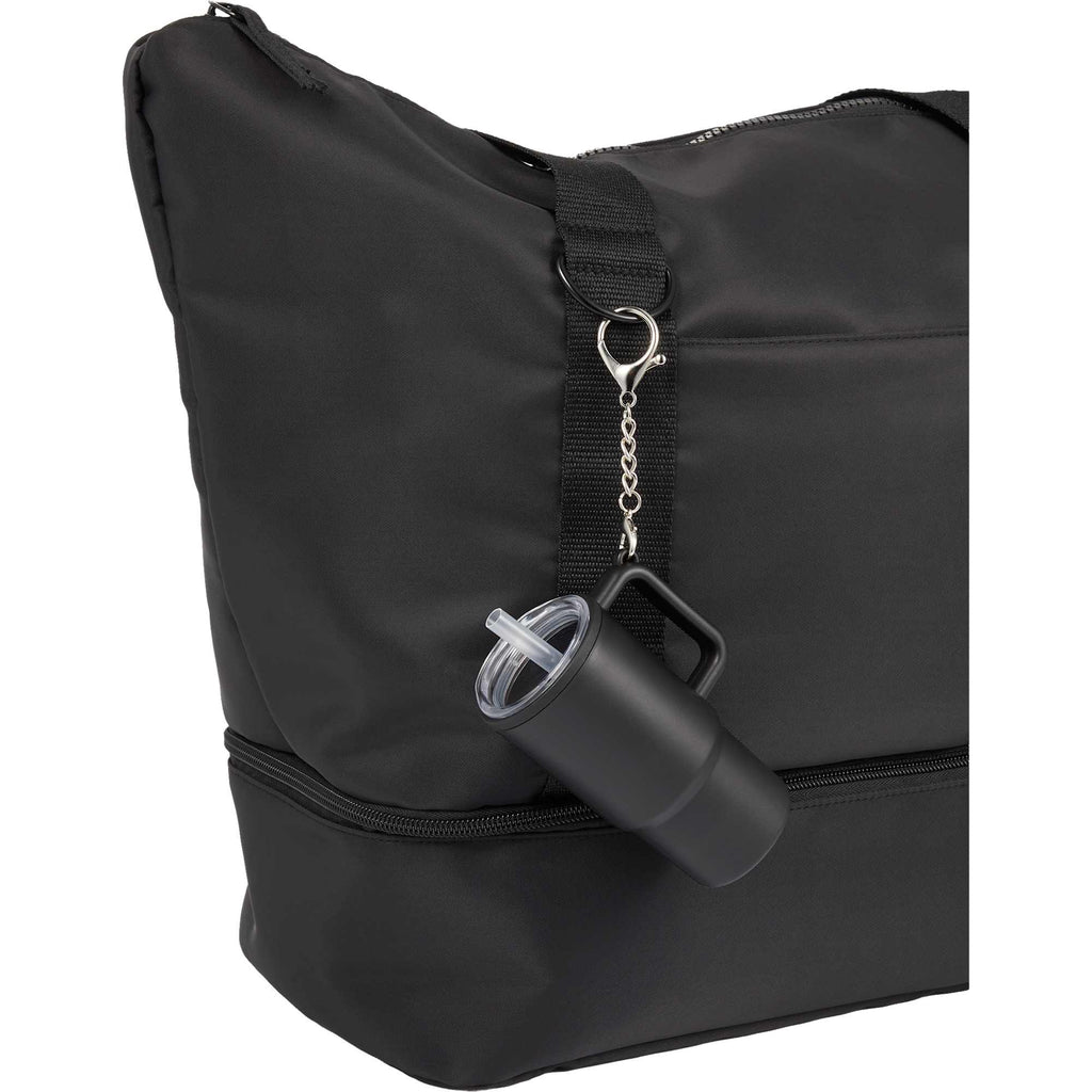 Mini Straw Tumbler Keychain, 4 oz - Black - Propped
