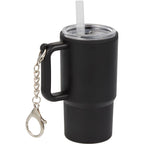 Mini Straw Tumbler Keychain, 4 oz - Black - Right Angle