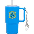 Mini Straw Tumbler Keychain, 4 oz - Blue - Front