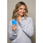 Mini Straw Tumbler Keychain, 4 oz - Blue - On Model 6