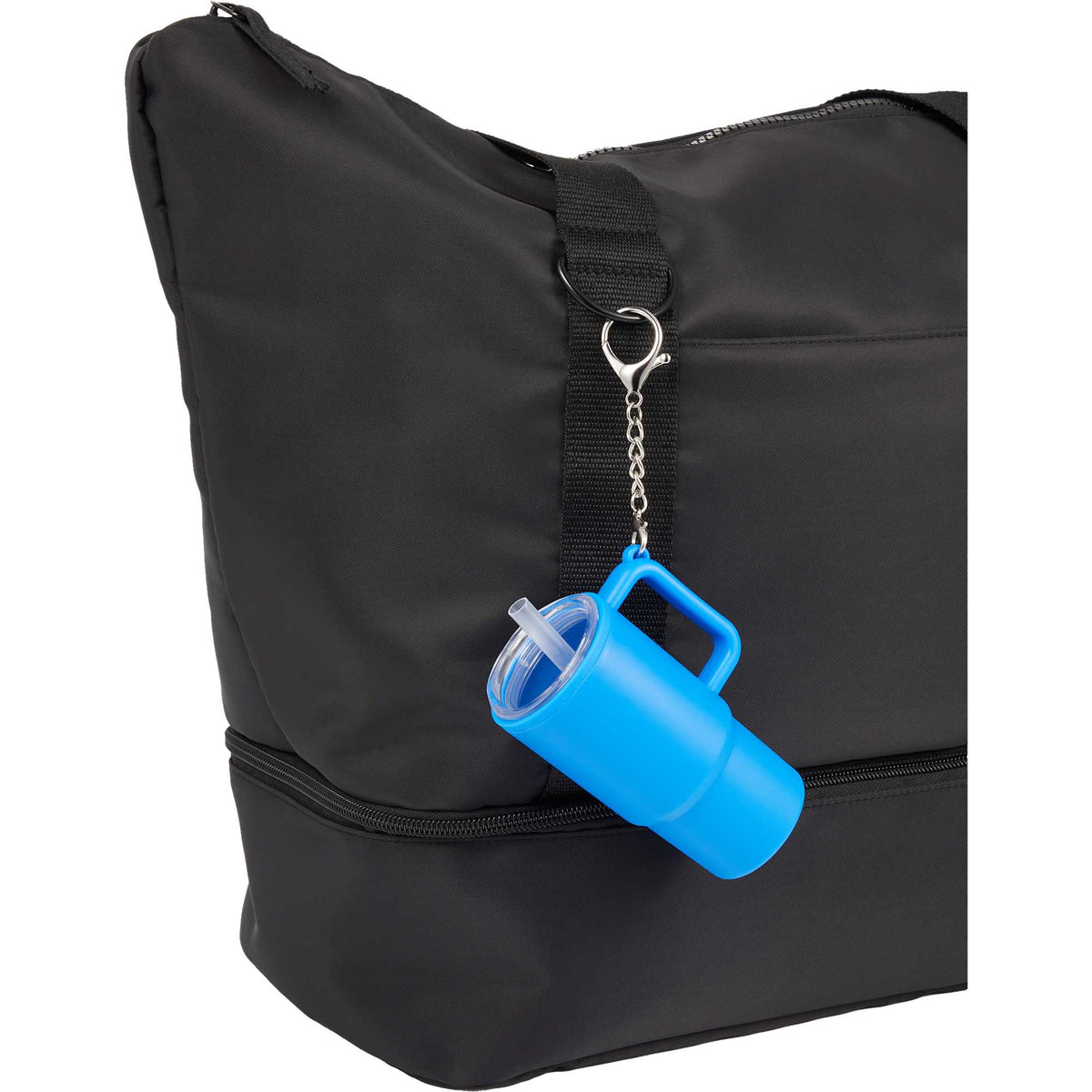 Mini Straw Tumbler Keychain, 4 oz - Blue - Propped
