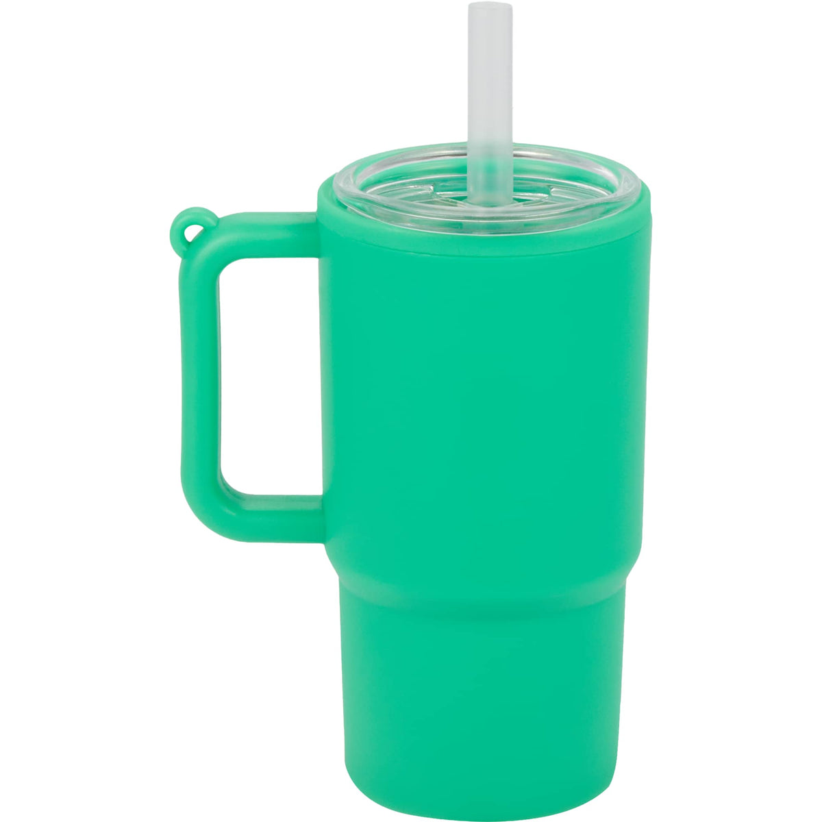 Mini Straw Tumbler Keychain, 4 oz - Green - Back