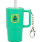 Mini Straw Tumbler Keychain, 4 oz - Green - Front