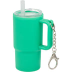 Mini Straw Tumbler Keychain, 4 oz - Green - Left Angle