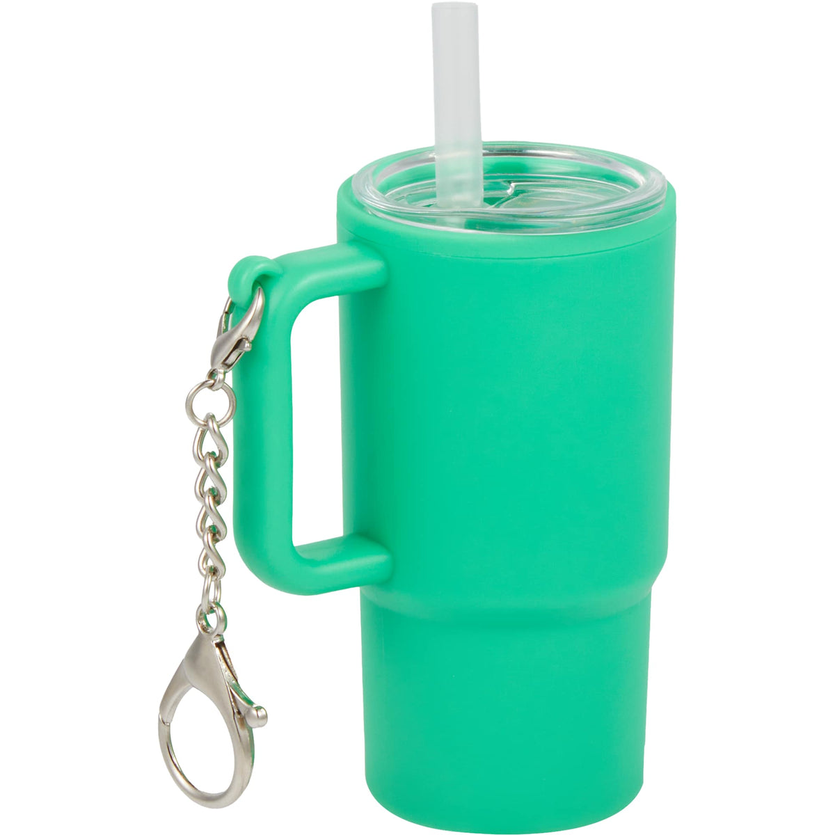 Mini Straw Tumbler Keychain, 4 oz - Green - Right Angle