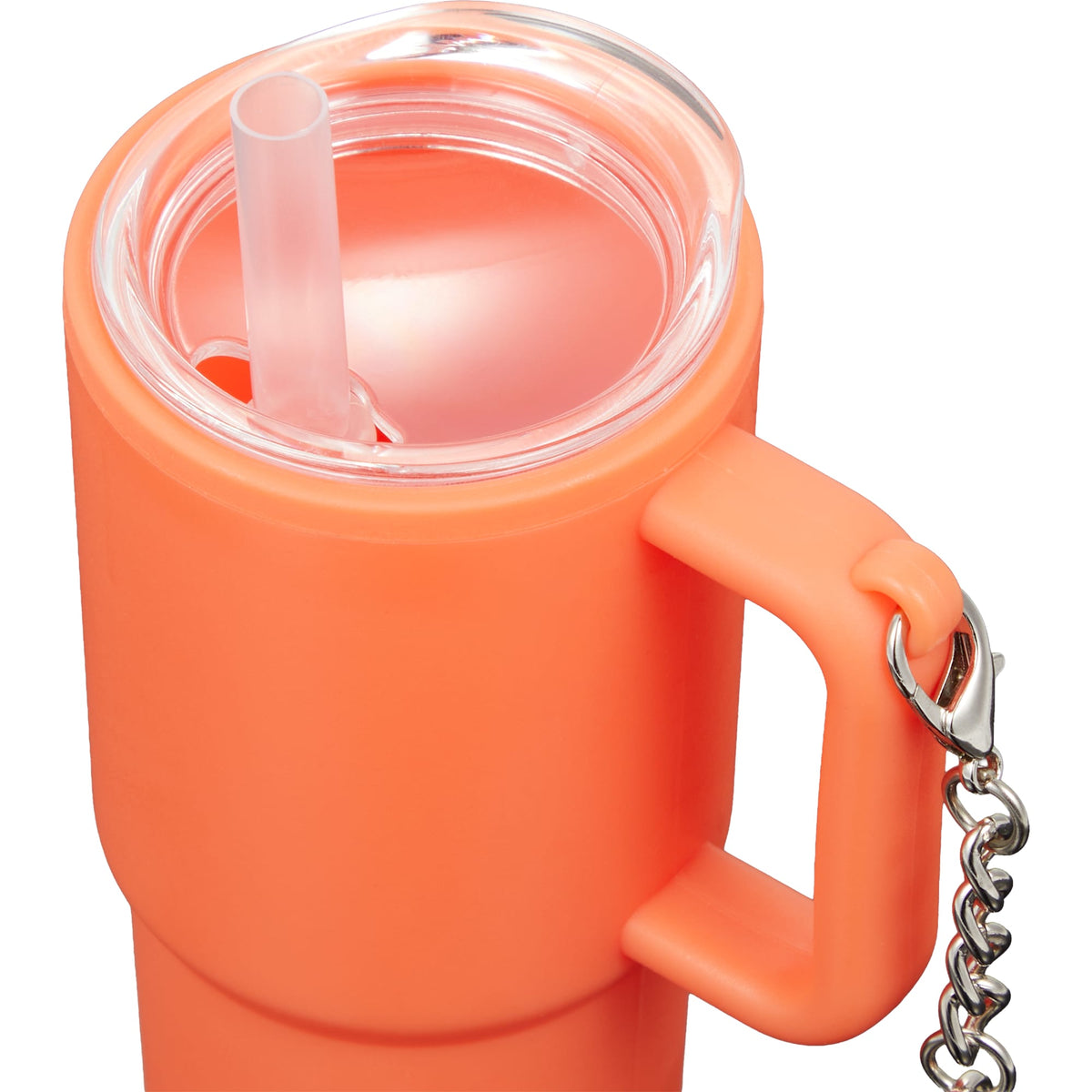 Mini Straw Tumbler Keychain, 4 oz - Orange - Detail