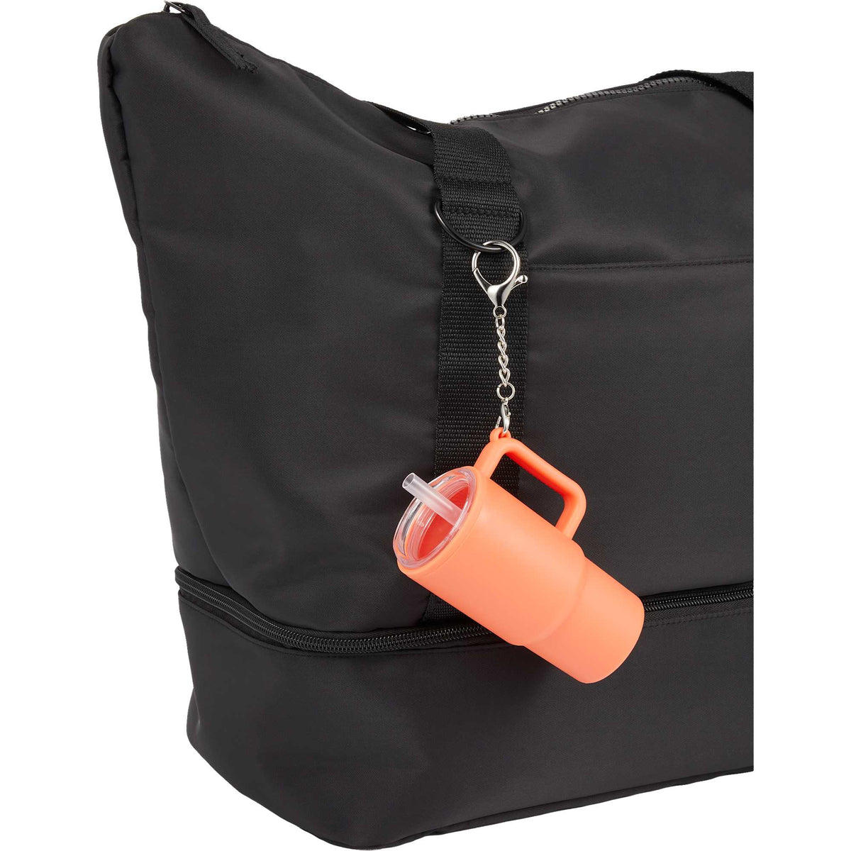 Mini Straw Tumbler Keychain, 4 oz - Orange - Propped