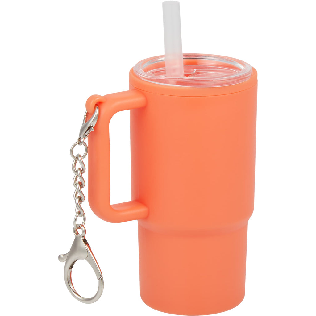 Mini Straw Tumbler Keychain, 4 oz - Orange - Right Angle