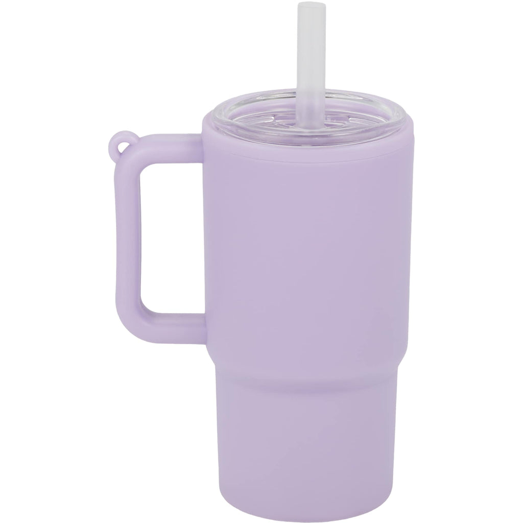 Mini Straw Tumbler Keychain, 4 oz - Purple - Back