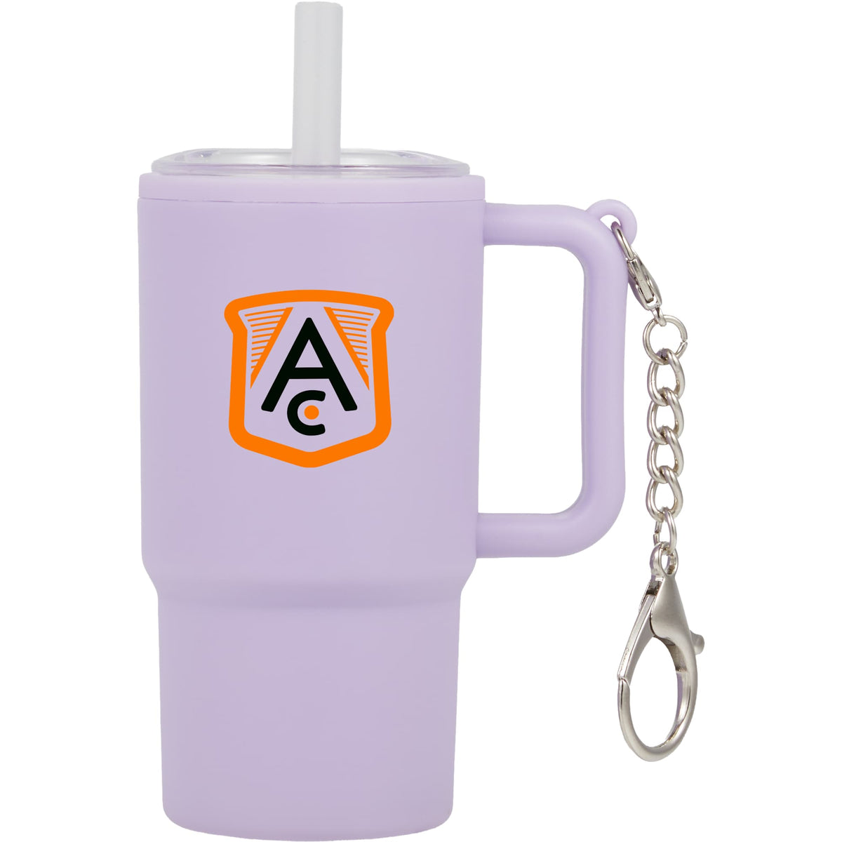 Mini Straw Tumbler Keychain, 4 oz - Purple - Front