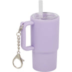 Mini Straw Tumbler Keychain, 4 oz - Purple - Right Angle