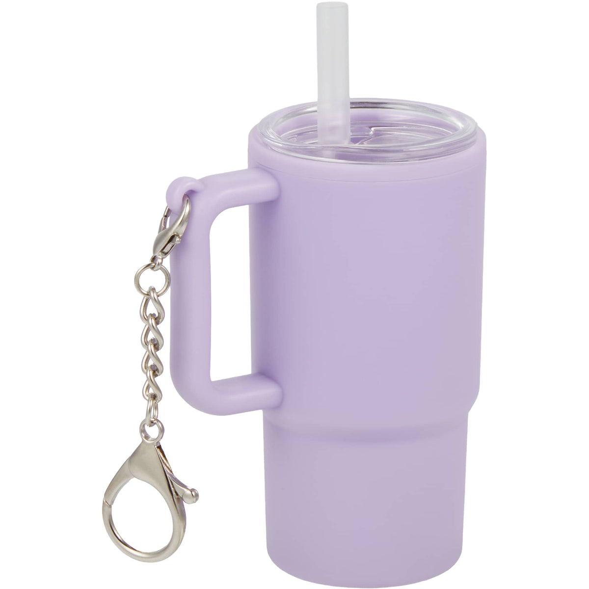 Mini Straw Tumbler Keychain, 4 oz - Purple - Right Angle