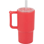 Mini Straw Tumbler Keychain, 4 oz - Red - Back